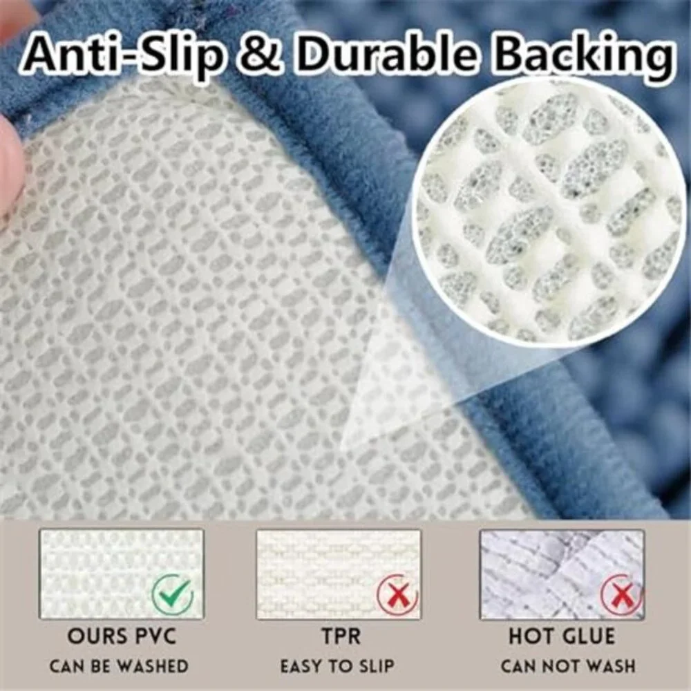 chenille bath rug mat non slip absorbent washable soft bathroom rug 14x23